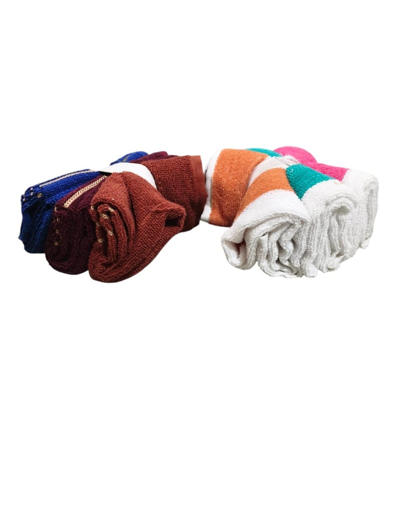G2gather 100% Cotton Plain Hand Towels Set of 3 - Multicolor - Ultrasoft & Absorbent Hand Napkin - Small Towel for Face Gym Spa, 10 x 18 Inches (Pack of 3 - Multicolor2), 250 GSM - Image 1