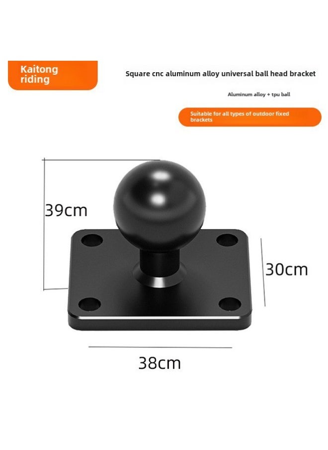Square CNC Aluminum Alloy Universal Ball Head Bracket Motorcycle Fixed Navigation Camera Rearview Mirror Base Connection-Color:Round Universal Ball Head Bracket - Image 2