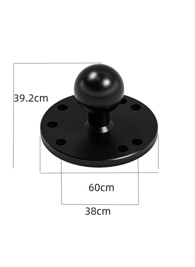 Square CNC Aluminum Alloy Universal Ball Head Bracket Motorcycle Fixed Navigation Camera Rearview Mirror Base Connection-Color:Round Universal Ball Head Bracket - Image 1