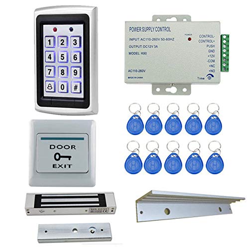 NAVKAR SYSTEMS Door Entry Access Control System Weatherproof RFID Pin Access Panel EM Lock 600 Lbs L Bracket K80 Supply PVC Button Keychain Tag 10 Nos  - Image 2