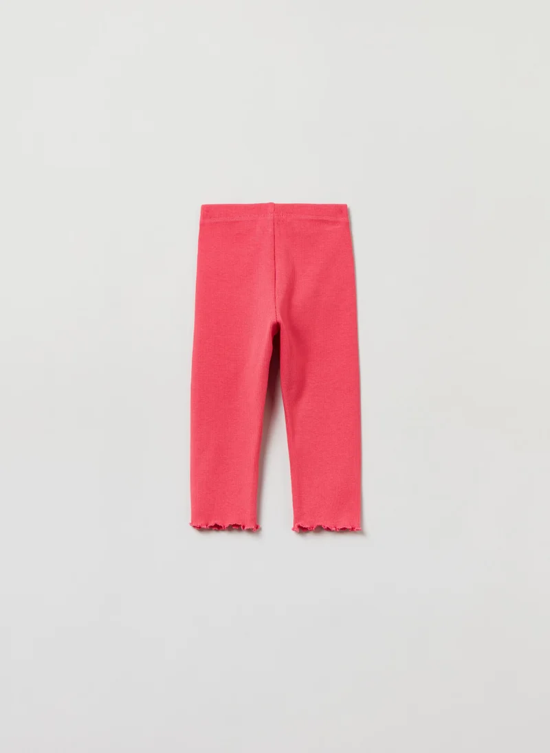 Ovs Ribbing leggings with wavy hem