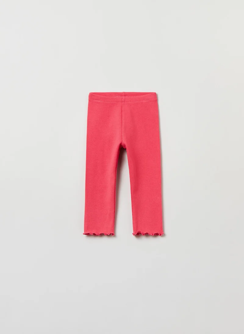 Ovs Ribbing leggings with wavy hem