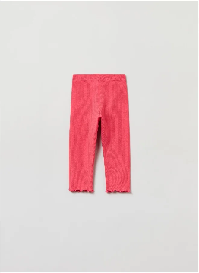 او في اس Ribbing leggings with wavy hem