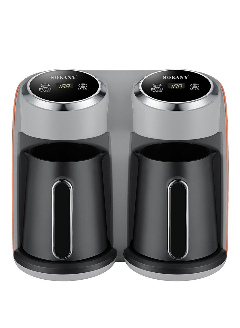 sokany Sokany SK-04037 Dual Electric Coffee Maker - Large 1200ml Capacity, 750W Power, Dual Digital Touch Screens for Simultaneous and Efficient Preparation of Coffee and Milk (Modern Technology from Sokany) - Image 1