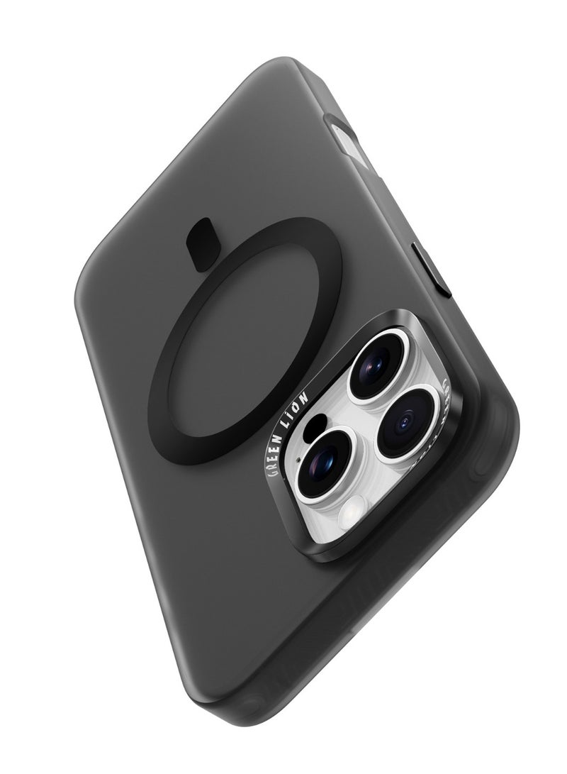 GREEN LION iPhone 16 Pro Case Matte MagSafe X Cover / Camera Protection / Comfortable Grip / Anti Fingerprint / Anti Scratch / Metal Buttons / Durable Back Cover - Black - Image 4