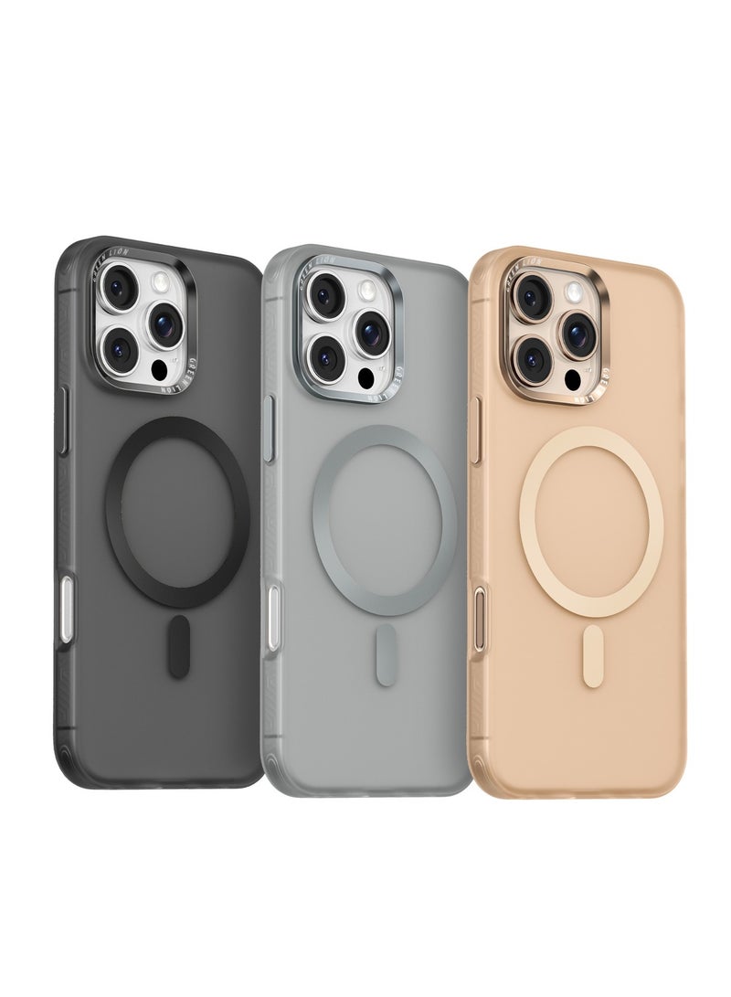 GREEN LION iPhone 16 Pro Case Matte MagSafe X Cover / Camera Protection / Comfortable Grip / Anti Fingerprint / Anti Scratch / Metal Buttons / Durable Back Cover - Black - Image 5