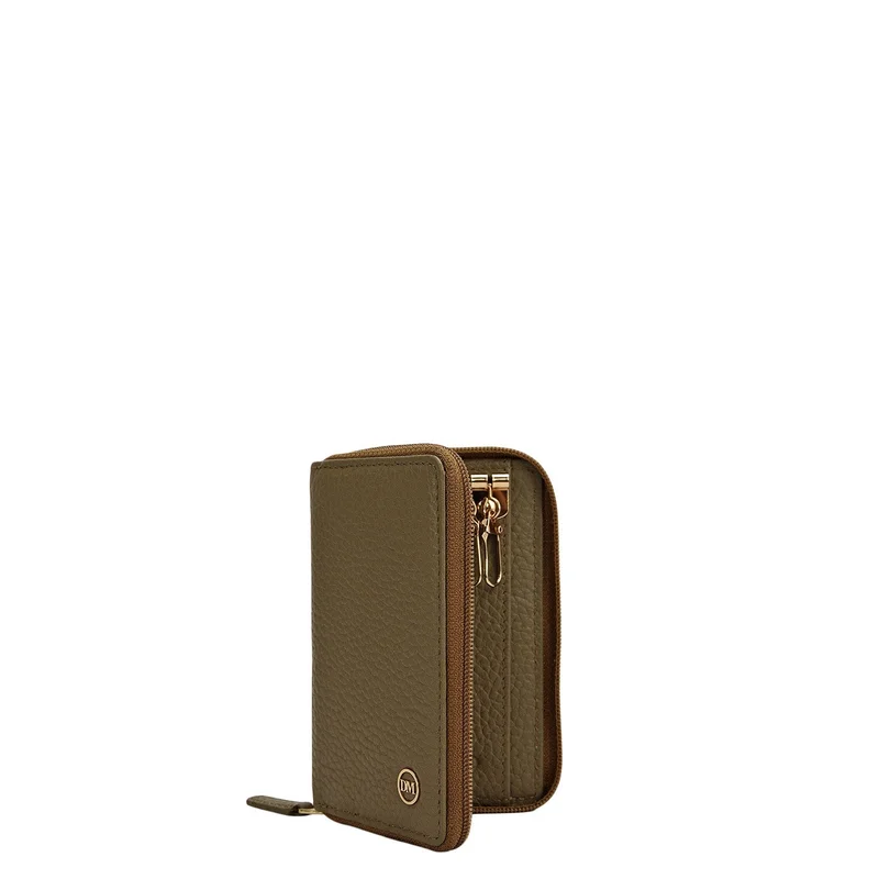 Da Milano Olive Wax Leather Key Chain - Olive  | Best Price UAE