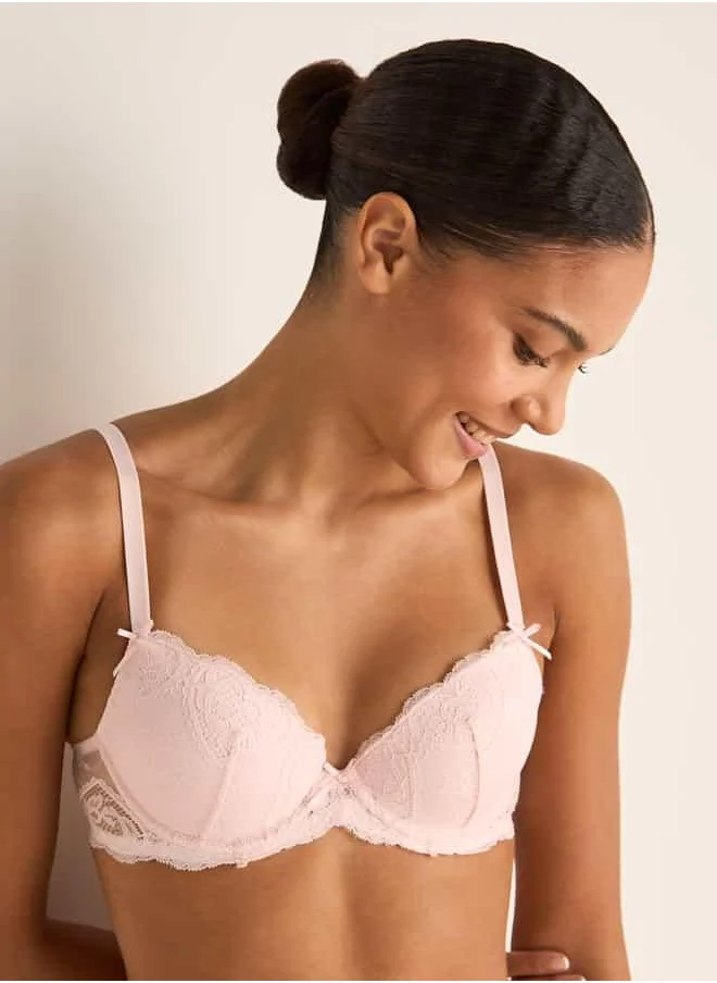 FAV Lace Plunge Bra and Briefs Set