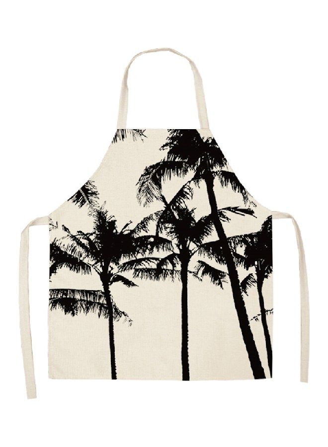 NIBEMINENT Printed Household Apron Beige/Black 68x55centimeter