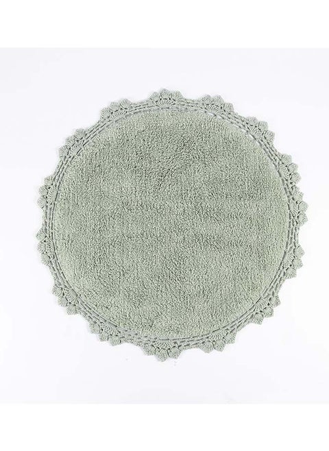 Round Crochet Tufted Bathmat, Soft Sea - 2100 GSM, 60x60 cm