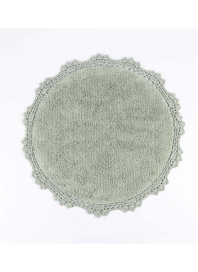 Round Crochet Tufted Bathmat, Soft Sea - 2100 GSM, 60x60 cm