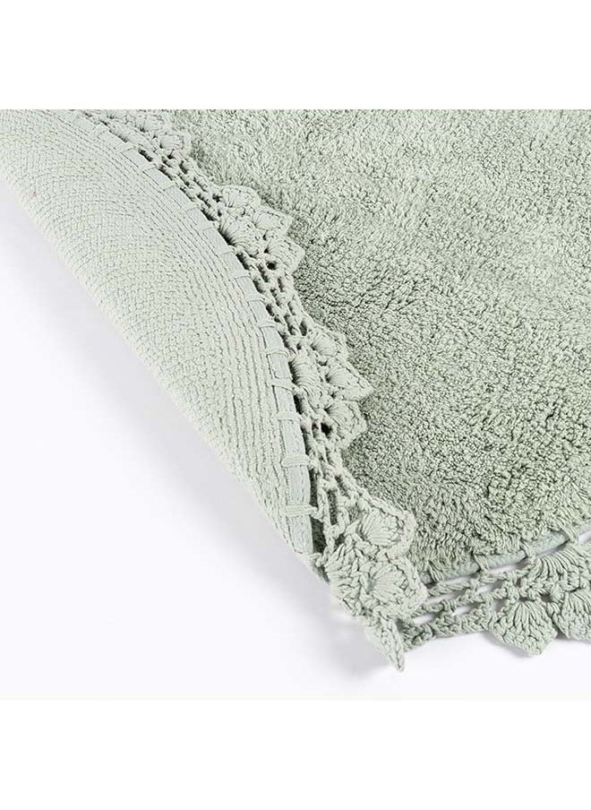 Round Crochet Tufted Bathmat, Soft Sea - 2100 GSM, 60x60 cm