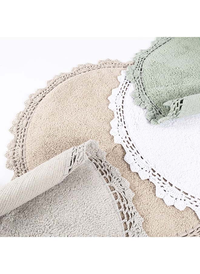 Round Crochet Tufted Bathmat, Soft Sea - 2100 GSM, 60x60 cm