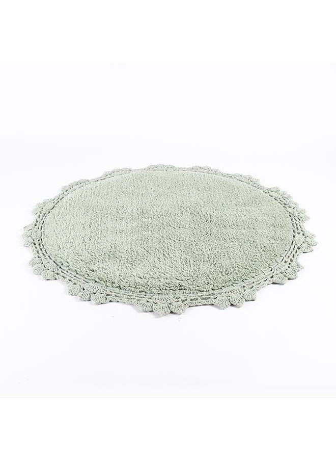 Round Crochet Tufted Bathmat, Soft Sea - 2100 GSM, 60x60 cm