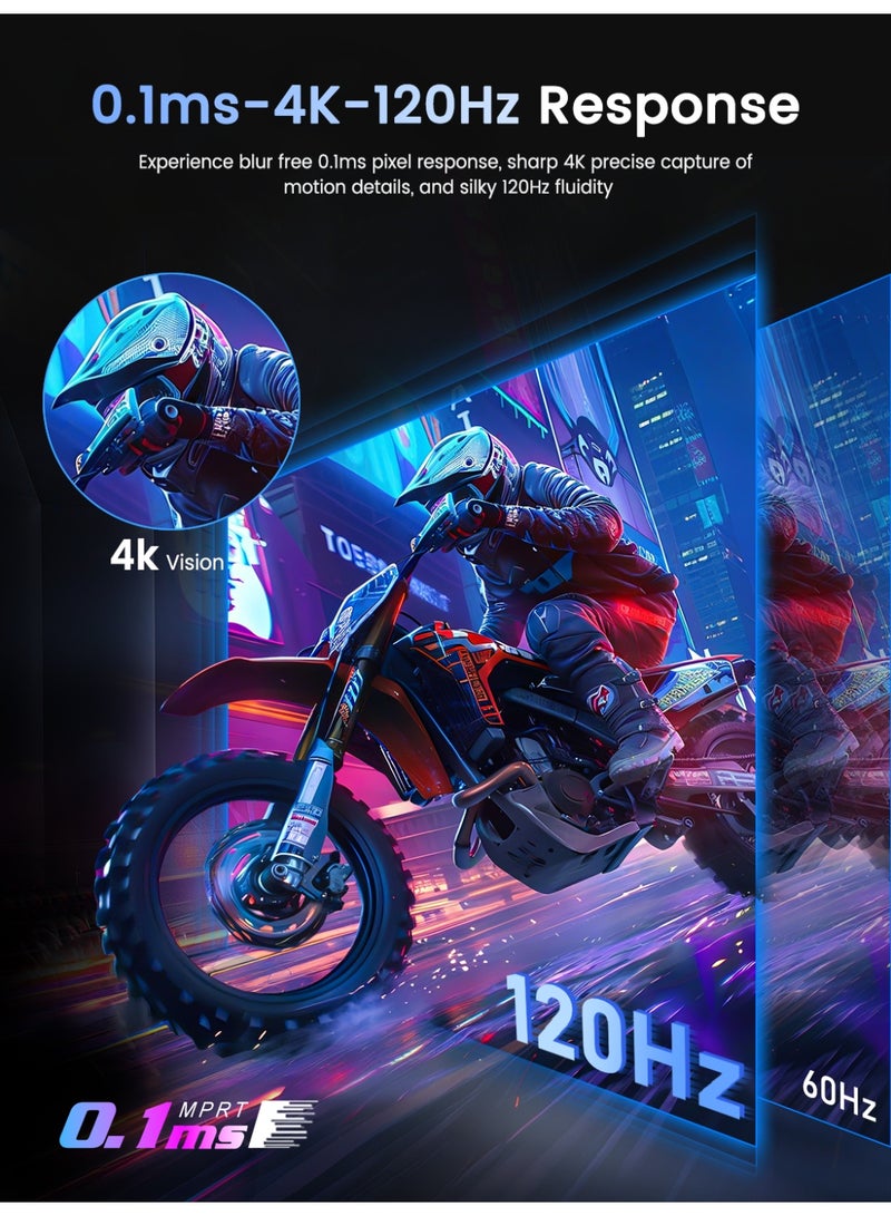 UPERFECT 4K 17.3 Inch Portable Monitor 3840 x 2160 UHD Display 500cd/m² Brightness USB C Mini HDMI for Laptop PC Smartphone XBO Switch PS4/5, Metal Body, Portable Screen VESA Mountable - Image 3