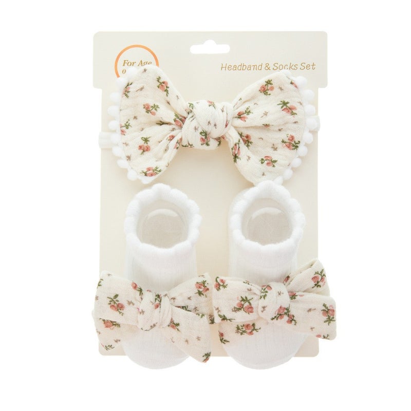 Generic Cute Kids Lace Socks Headband Set Bow Decor 1#A10-1-319 