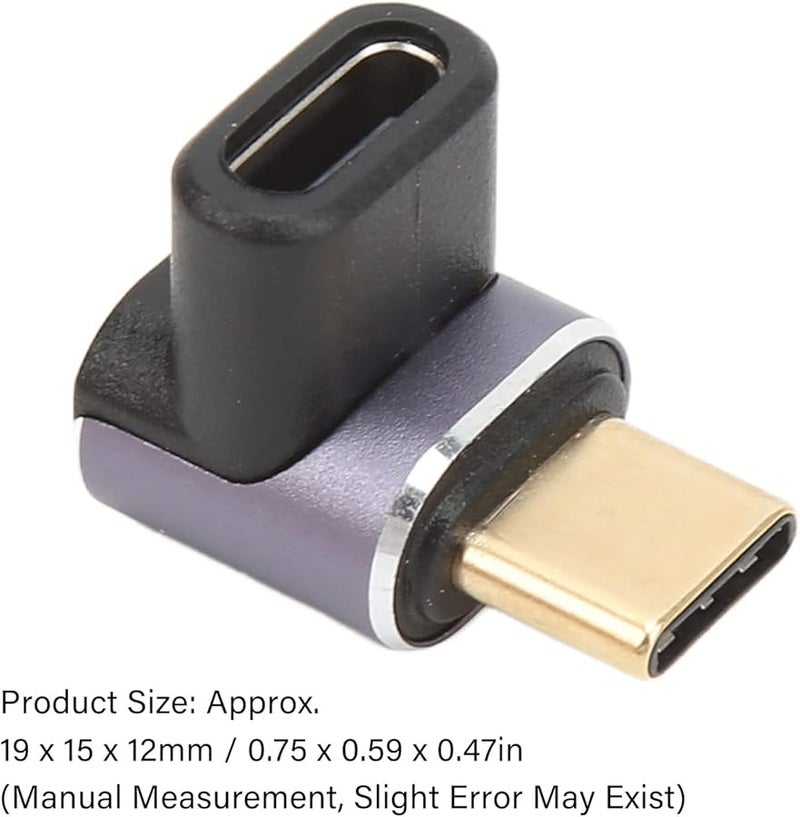 Astibym 2PCS 90 Degree USB C Adapter 40Gbps 100W Aluminum Alloy Male to Female - Image 4