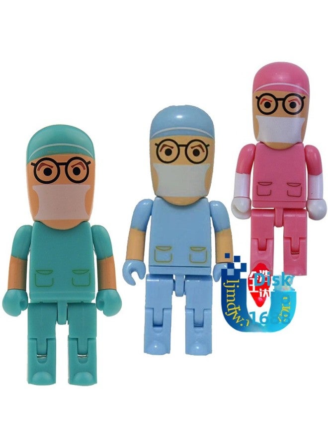 3.0 & 2.0 Epidemic Nurse Doctor Engineer Character USB Flash Disk 3.0 Medical Institution Gift Creative Medical Staff-Color:2.0 Black-Capacity:8GB - Image 4