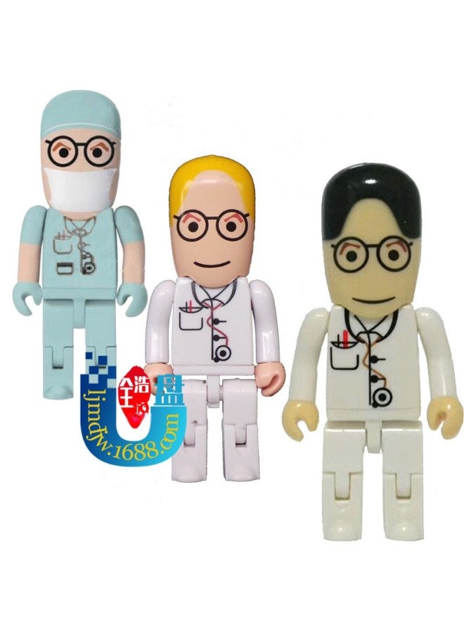 3.0 & 2.0 Epidemic Nurse Doctor Engineer Character USB Flash Disk 3.0 Medical Institution Gift Creative Medical Staff-Color:2.0 Black-Capacity:8GB - Image 5