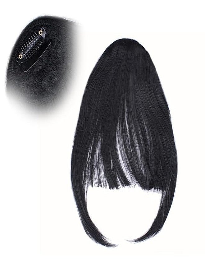 AASA Synthetic Hair Volumizer Fringe| Bangs Front Hairpiece 1Clip Extension For Women And Girls-1Pcs (Black) - Image 3