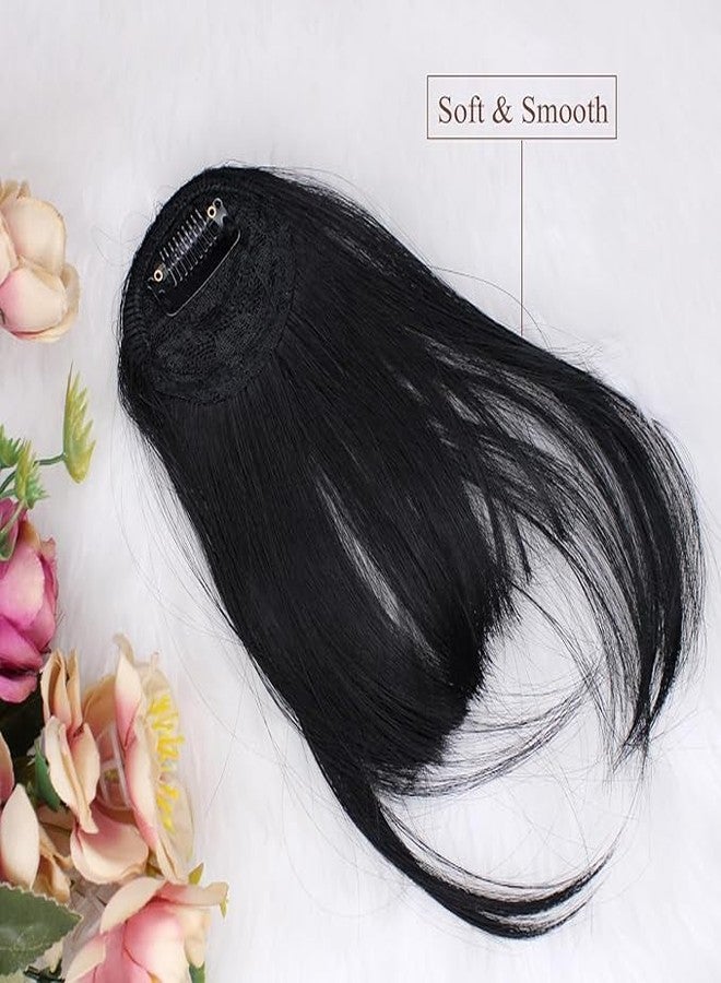 AASA Synthetic Hair Volumizer Fringe| Bangs Front Hairpiece 1Clip Extension For Women And Girls-1Pcs (Black) - Image 5