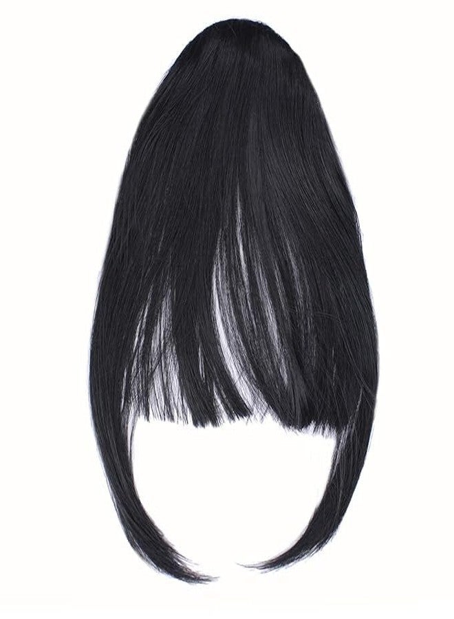 AASA Synthetic Hair Volumizer Fringe| Bangs Front Hairpiece 1Clip Extension For Women And Girls-1Pcs (Black) - Image 1