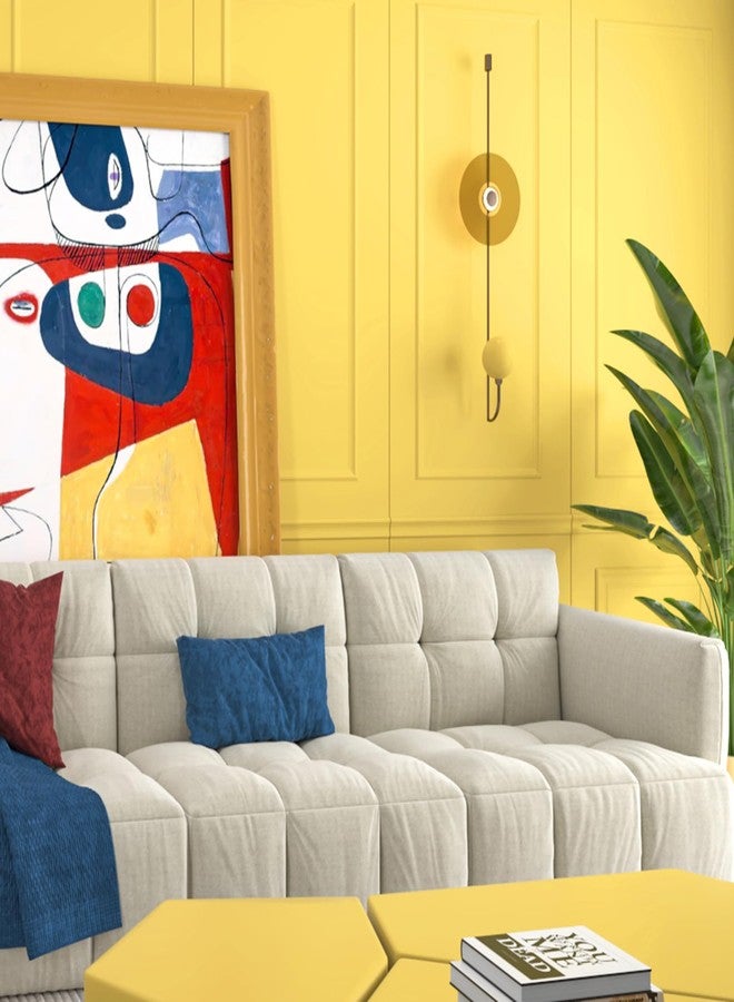 ReWallpaper ورق حائط أصفر من ReWallpaper قابل للتقشير واللصق لغرف الأطفال وغرف نوم الأولاد والبنات والحضانة وغرفة اللعب، ورق اتصال أصفر ليموني للخزائن والمكتب والفصول الدراسية ومنضدة المطبخ، غلاف من الفينيل 17.7 بوصة × 6.5 قدم - Image 5