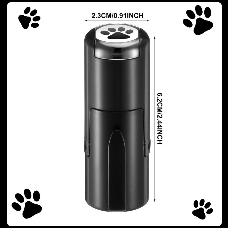 Supervitae 2 Pack Paw Print Stamps Animal Paw Print Stamper Mini Black Self Inking Stamps for Classroom Party Educational Learning Activities Craft Supplies - Image 2