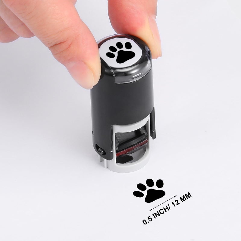 Supervitae 2 Pack Paw Print Stamps Animal Paw Print Stamper Mini Black Self Inking Stamps for Classroom Party Educational Learning Activities Craft Supplies - Image 5