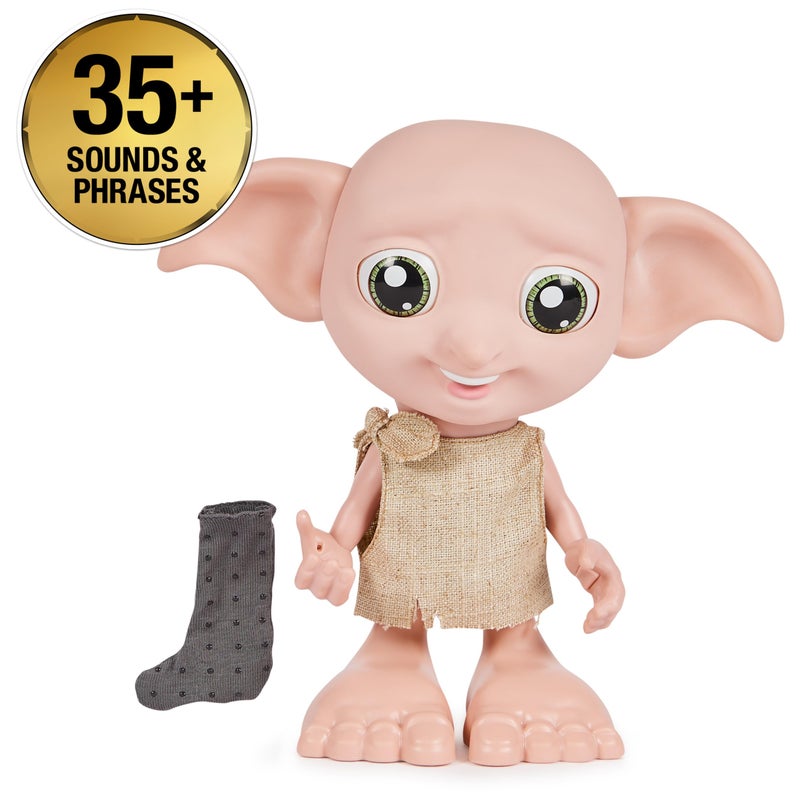 Wizarding World Harry Potter, Interactive Magical Dobby Elf Doll with Sock, over 30 Sounds & Phrases, 8.5-inch, Kids Toys for Ages 6 and up - Image 3
