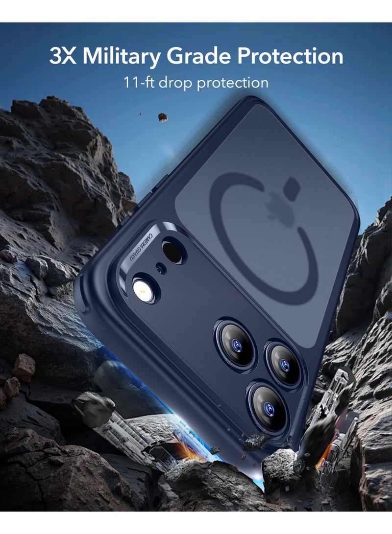 ESR iPhone 17 Pro Max HaloLock Classic Hybrid Case – MagSafe Compatible Cover with Camera Control Button Military-Grade Drop Protection And Shock-Absorbing Corners  - Frosted Blue - Image 3