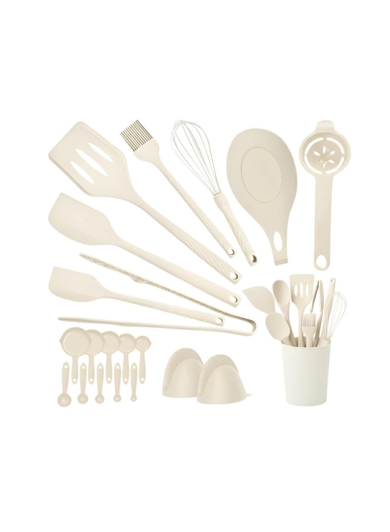 JUNI Kitchen Utensils Set – 21-Piece Silicone Kitchen Utensils Set, Heat-Resistant Silicone Cooking Utensils, Non-Stick Cookware Safe Kitchen Tool Set, BPA-Free with Storage Holder - Image 2