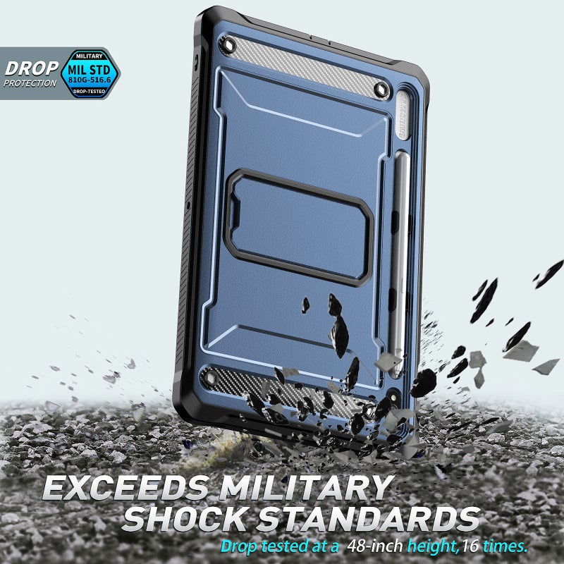 erorex For Samsung Galaxy Tab S7/S8 Explorer Pc + Tpu Tablet Protective Case With Pen Slot(Blue) - Image 4