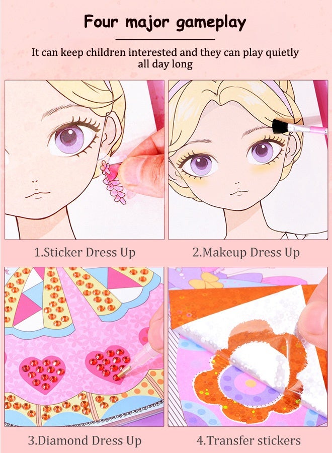 Paper Makeup DIY Girls Toy Kit, Paper Craft Kits, Art Craft Activity with Diamond Painting and Princess Dress Up Set, Ideal Birthday Party Gift for Girls Ages 4 5 6 7 8 9+ Year Old - Image 5