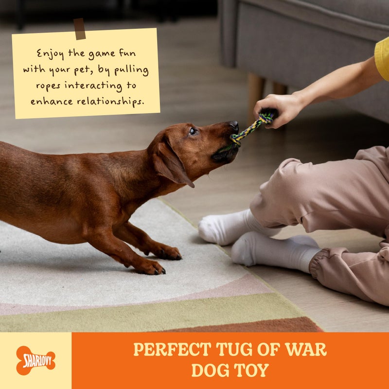 SHARLOVY Puppy Teething Toys for Small Dogs, 5 Pack Cotton Puppy Dog Rope Toy for Small Dogs, Durable Dog Chew Toys for Aggressive Chewers Small Breed, Interactive Tug of War Puppy Toys to Keep Them Busy - Image 4