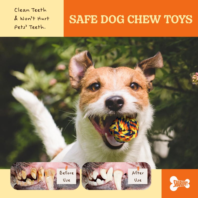 SHARLOVY Puppy Teething Toys for Small Dogs, 5 Pack Cotton Puppy Dog Rope Toy for Small Dogs, Durable Dog Chew Toys for Aggressive Chewers Small Breed, Interactive Tug of War Puppy Toys to Keep Them Busy - Image 3