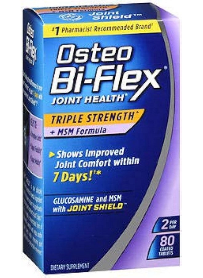 Osteo Bi-Flex صحة المفاصل ثلاثية القوة + تركيبة إم إس إم درع المفاصل + جلوكوزامين 80 قرص مغلف - Image 1
