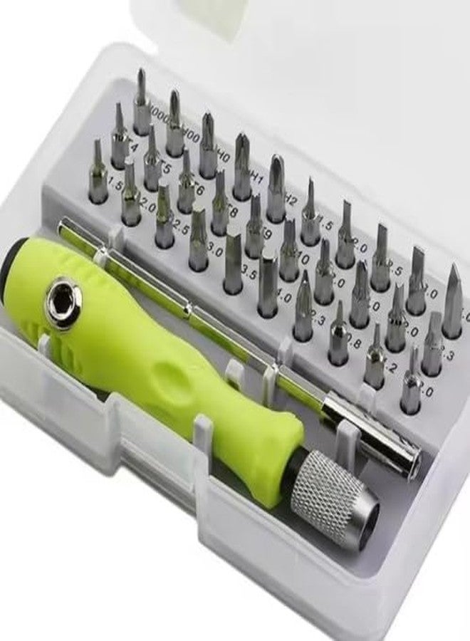 TAPUJI 32 in 1 Mini Screwdriver Tool Set Kit with Magnetic Flexible Extension Rod, Precision Bits screw driver, computer, mobile repairing tool kit, watch repairing, laptop screwdriver set, Multicolor - Image 1