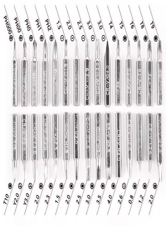 TAPUJI 32 in 1 Mini Screwdriver Tool Set Kit with Magnetic Flexible Extension Rod, Precision Bits screw driver, computer, mobile repairing tool kit, watch repairing, laptop screwdriver set, Multicolor - Image 3