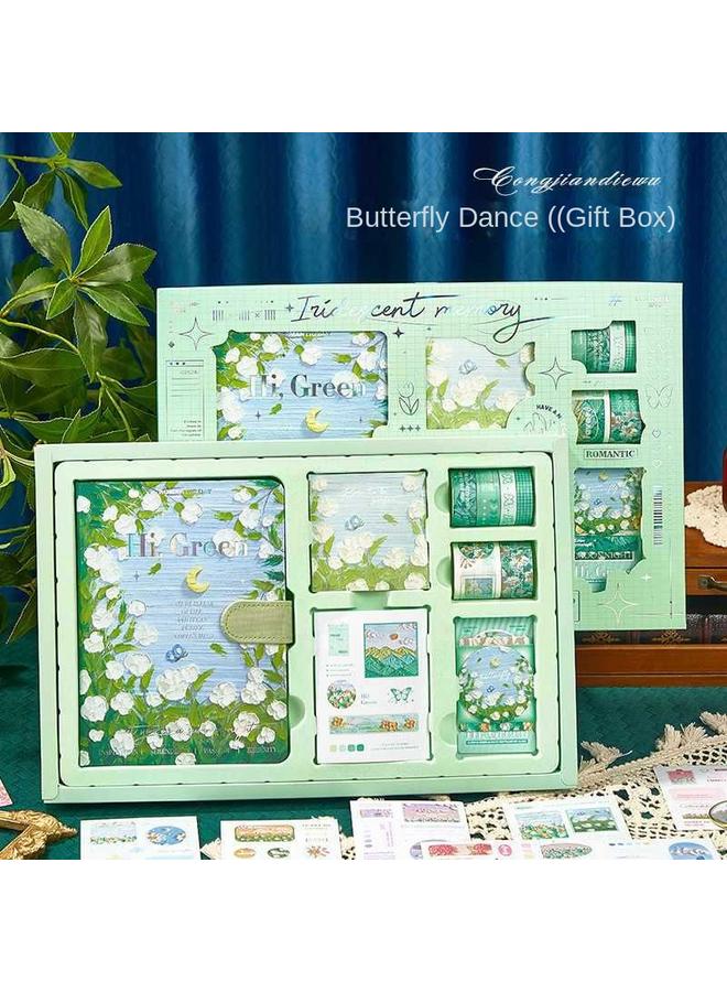 Bluejw Hand Account Book Gift Box Suit Customized Vintage Oil Painting Notebook Notebook Stationery Hand Account Book High Color Value Notebook - Image 1