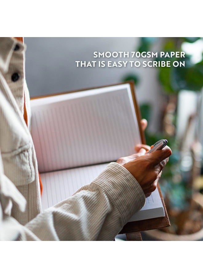 Moonster Refillable Leather Journal Psalm 46:10 Bible Verse Embossed Journals with Pen – Milled A5 Leather Journal Lined Paper - Journals for Women – Leather Notebook with Pen Holder - 320 Pages - Image 4