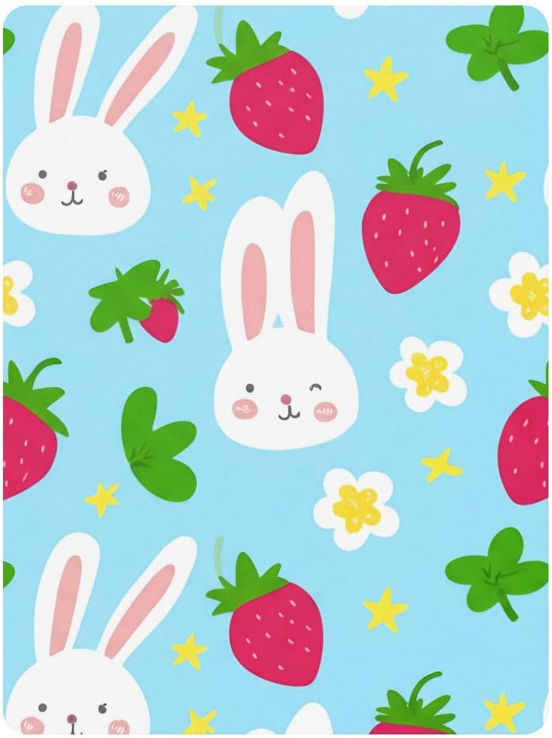 xigua Rabbit Baby Crib Sheets, Super Soft Combed Cotton Fitted Sheets, Breathable Skin-Friendly Baby Sheets for Standard Crib and Toddler Mattress & Playard, 52x28x9 Inch - Image 2