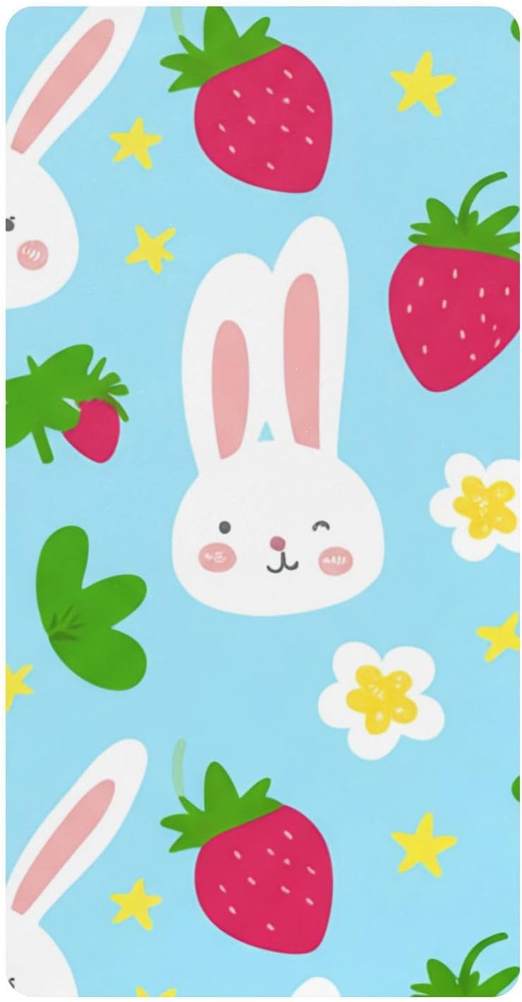 xigua Rabbit Baby Crib Sheets, Super Soft Combed Cotton Fitted Sheets, Breathable Skin-Friendly Baby Sheets for Standard Crib and Toddler Mattress & Playard, 52x28x9 Inch - Image 1