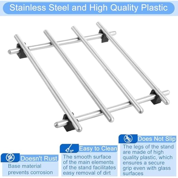 Excefore Stainless Steel Trivets For Kitchen Worktops 4Pcs Kitchen Worktop Protector Non Slip Heat Resistant Steel Trivets Kitchen Countertop Protectors For Kitchen Worktop Kitchen Dining Tableware - Image 5