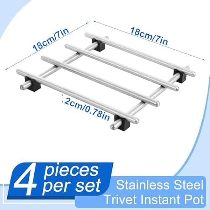 Excefore Stainless Steel Trivets For Kitchen Worktops 4Pcs Kitchen Worktop Protector Non Slip Heat Resistant Steel Trivets Kitchen Countertop Protectors For Kitchen Worktop Kitchen Dining Tableware - Image 4