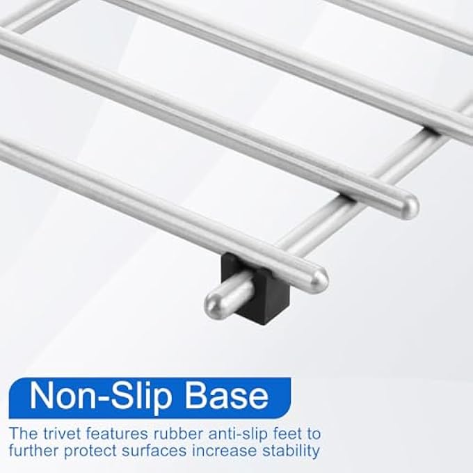 Excefore Stainless Steel Trivets For Kitchen Worktops 4Pcs Kitchen Worktop Protector Non Slip Heat Resistant Steel Trivets Kitchen Countertop Protectors For Kitchen Worktop Kitchen Dining Tableware - Image 3