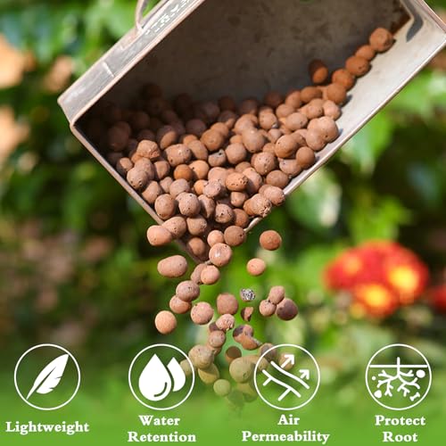 Halatool 8LB Clay Pebbles for Plants 4mm-16mm Lightweight Hydroton Leca Balls for Indoor Potted Plants Hydroponics Gardening Orchids Drainage Decoration Aquaponics - Image 3
