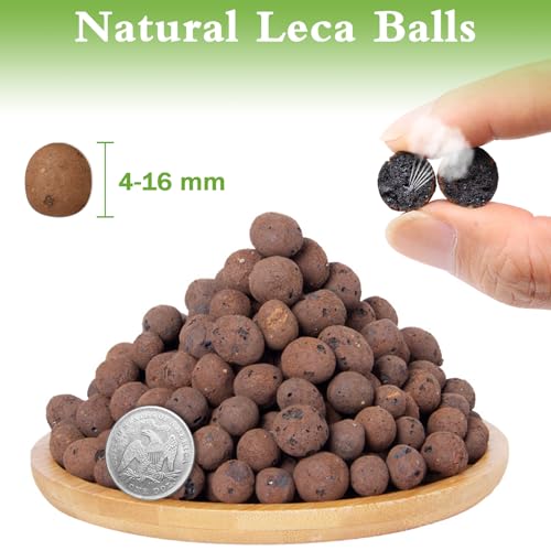 Halatool 8LB Clay Pebbles for Plants 4mm-16mm Lightweight Hydroton Leca Balls for Indoor Potted Plants Hydroponics Gardening Orchids Drainage Decoration Aquaponics - Image 2