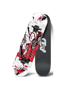 AD Skateboards for Beginners, 31.75" x 7.88", 7 Layer Canadian Maple Double Kick Concave Standard and Tricks Skateboards for Kids and Beginners