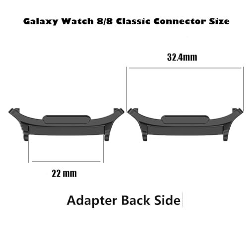 Olytop Galaxy Watch 8 40/44mm Bands Adapters+Galaxy Watch 8 Classic 46mm Watch Pins+Spring Bar Tool, Metal Stainless Steel Connection Adapter for Samsung Watch 8/8Classic Band Connector, Black - Image 3